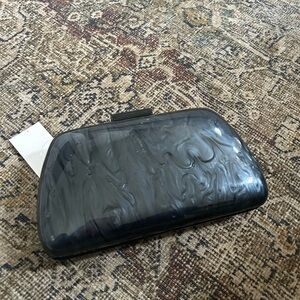 NWT Peeptoe Elegant Black Clutch